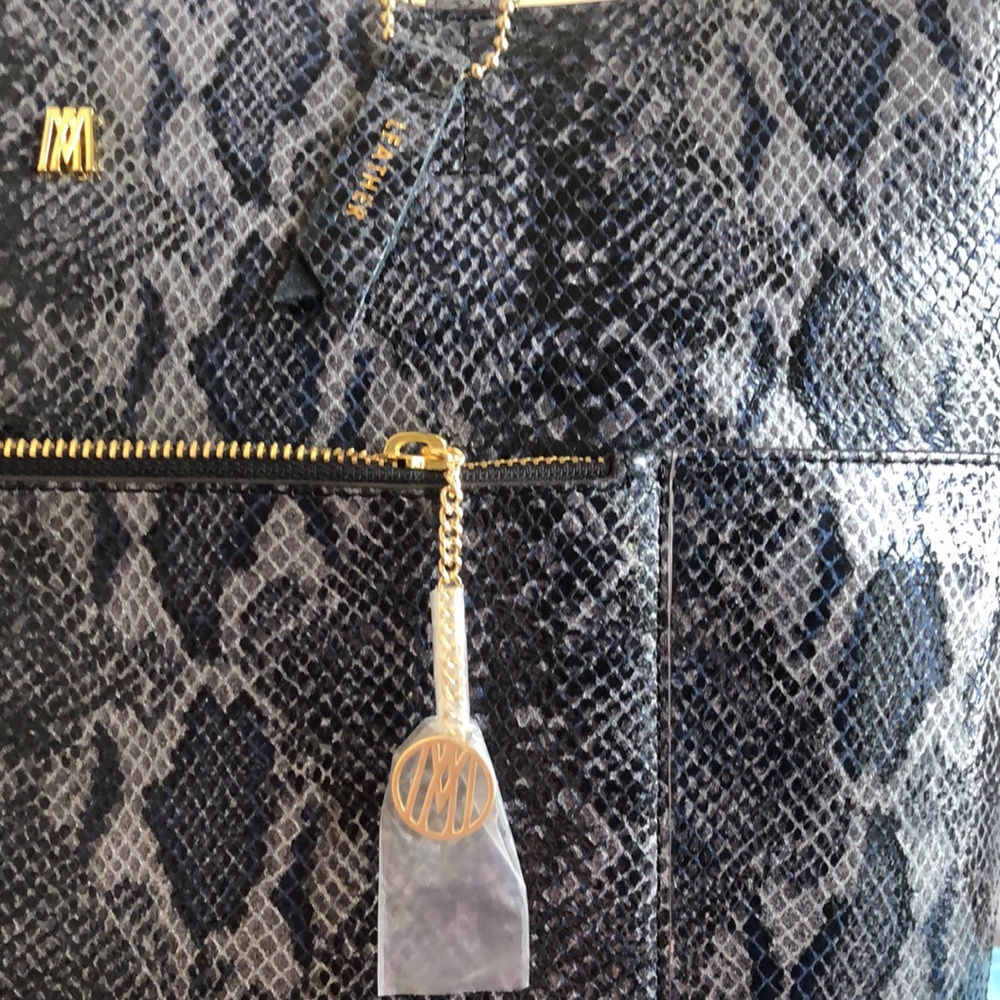 Antonio Melani Snakeskin Python Embossed Leather Tote - Picture 5 of 11